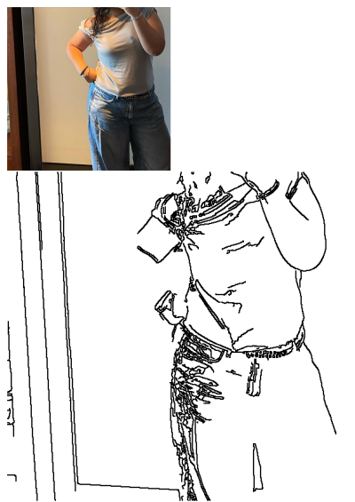 Maahi in a casual fashion style, wearing a gray t-shirt, studded belt, and wide-leg jeans, posing with her hand on her hip.