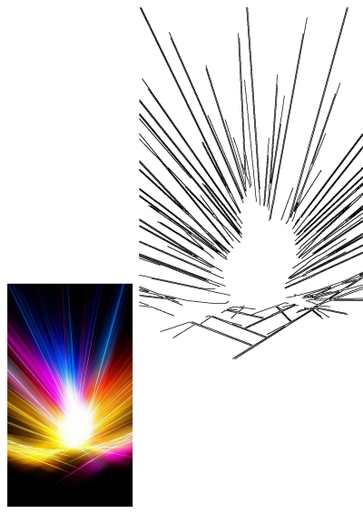 A vibrant abstract background featuring colorful light streaks radiating from a bright center on a dark backdrop, perfect for modern designs.