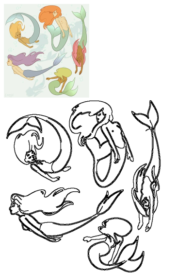 A vibrant illustration featuring multiple mermaids with diverse hair and tail colors, swimming gracefully in clear water amidst bubbles.