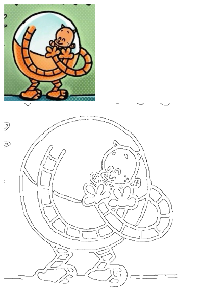 A cheerful orange cartoon character cradles a smaller baby character inside a transparent bubble, both smiling happily.