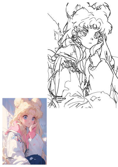 This kawaii Sailor Moon inspired anime girl illustration features blonde hair, blue eyes, and stylish fashion, perfect for game art or collectible cards.