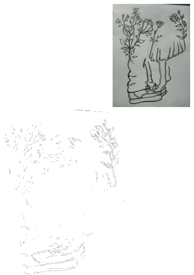 A beautiful pencil drawing showcasing two hands gently clasped, entwined with delicate vines and blooming flowers.