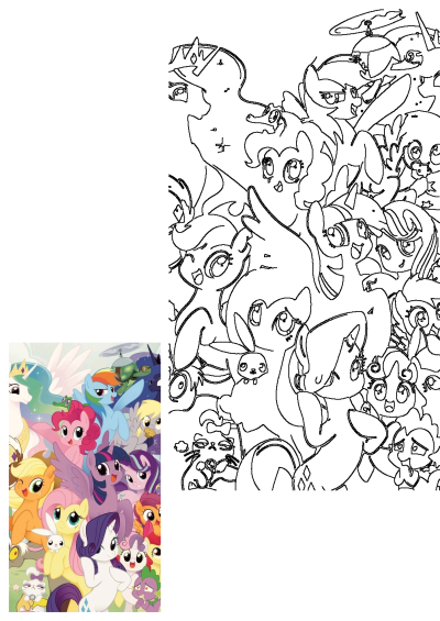 My Little Pony Friendship Is Magic group illustration featuring the main ponies, princesses, and their animal friends together.