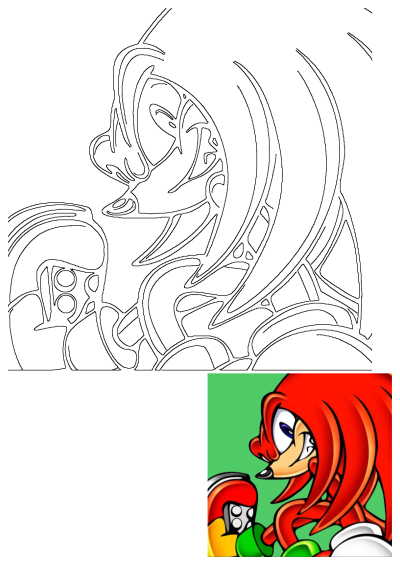Knuckles The Echidna, the popular red character, depicted holding a colorful Wii controller accessory against a green background.