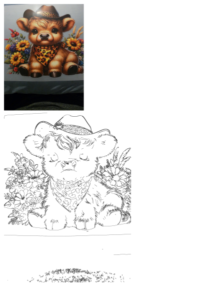 An adorable fluffy cowboy calf wears a leopard print hat and bandana, surrounded by vibrant sunflowers and wildflowers. Ideal for product pins.