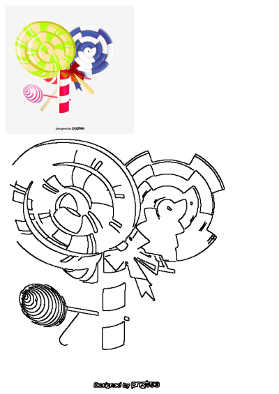 Vibrant swirl lollipops in green, blue, and pink, plus a red and white candy cane with a festive bow. Perfect for sweet treat designs.