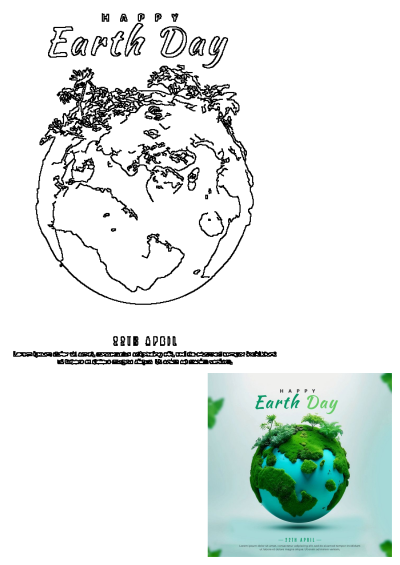 Vibrant Earth Day advertisement featuring a 3D globe with lush green land, trees, and blue oceans, promoting April 22nd.