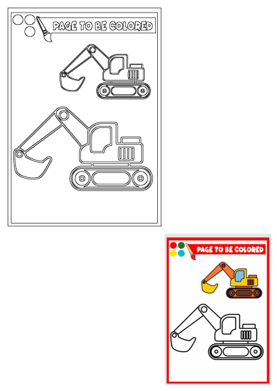 Detailed outline of a construction excavator, also known as a digger, perfect for children to color. Often categorized with bulldozers.