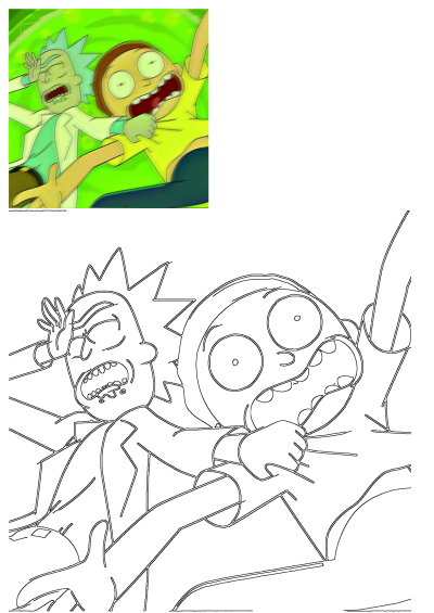 Rick and Morty Portal Adventure cartoon characters showing distressed and panicked expressions against a swirling green background.