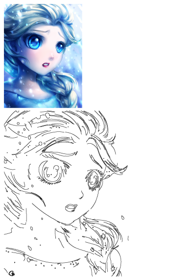 A captivating portrait of Frozen Princess Elsa, featuring her signature long braided hair, mesmerizing blue eyes, and shimmering icy gown.