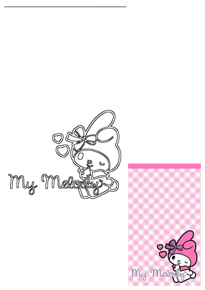 Cute My Melody character on a pink gingham checkered background. An adorable Sanrio Hello Kitty themed wallpaper.