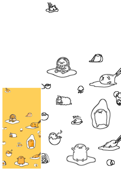 Gudetama Lazy Egg wallpaper showcasing the popular character in diverse lazy poses on a bright yellow background.