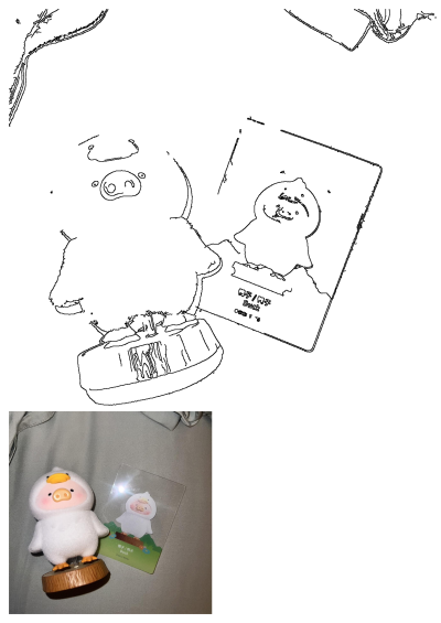 A cute pig in a white duck costume figurine on a wooden base, with a matching character card. Depop Unisex Doll 2025 collectible.