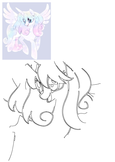 A sparkling crystal alicorn pony with a pastel rainbow mane and tail, shimmering against a light purple background.