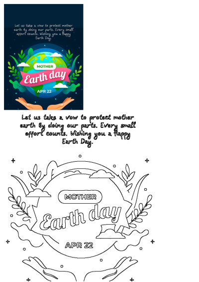 A vibrant Happy Earth Day illustration with hands cradling Mother Earth, surrounded by lush leaves, celebrating April 22 and promoting environmental protection.