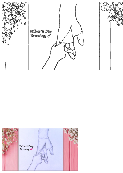 A tender pencil hand drawing of a father and child holding hands. Perfect for Fathers Day, celebrating love and family bond.