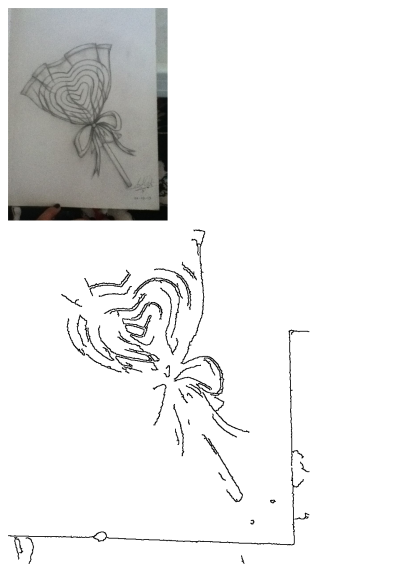 A charming heart lollipop drawing on paper, a detailed pencil sketch featuring a stylized heart shape with a decorative bow, held in a hand.