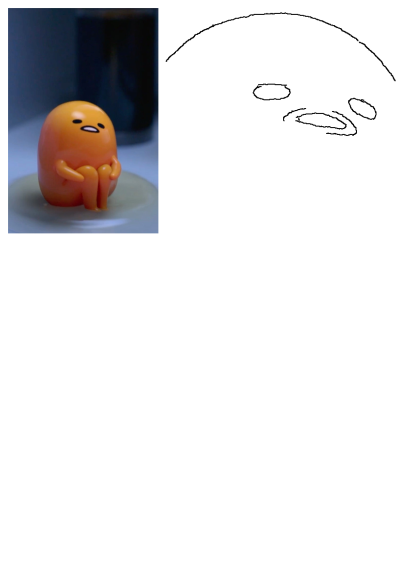 An orange Gudetama toy figure sits on a white plate, capturing the character's signature lazy pose. Perfect for fans.