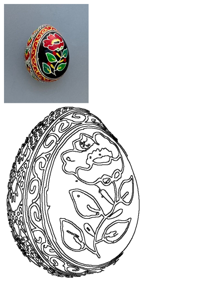 A hand-painted Ukrainian Pysanka Easter egg featuring a vibrant floral design on a black background with traditional patterns.