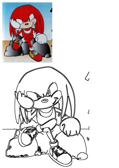 Knuckles the Echidna, in his classic red and white, sitting on rocks, depicted in a dynamic comic book art style.