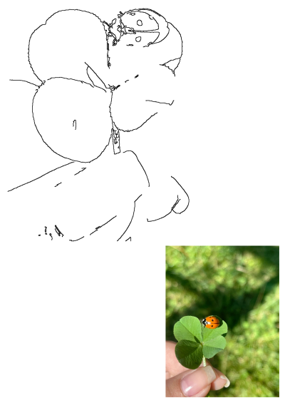 A vibrant lucky ladybug rests on a green four-leaf clover, held gently in a hand, capturing the beauty of spring nature.