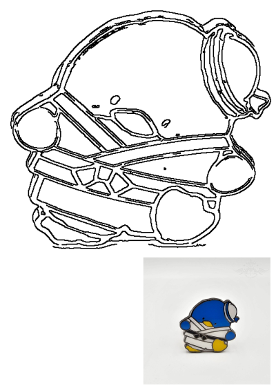 Outline of a cute Tuxedo Sam penguin wearing a white karate gi and black belt, representing a collectible enamel pin on a white background.