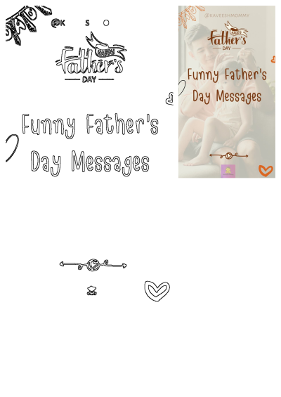 Happy Father's Day message featuring a dad and child bonding on a couch, highlighted with funny message text.