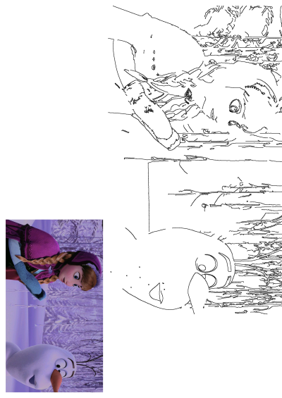 Princess Anna and Olaf from Disney's Frozen animated movie, dressed in winter attire, looking curious in a snowy landscape.