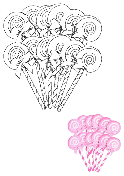 A delightful stack of pink and white swirl lollipops with striped sticks and charming pink bows, perfect as sweet treats or party favors.