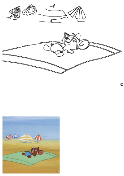 Jerry Mouse from Tom and Jerry cartoon relaxing on a beach towel with cool sunglasses. A classic animation character enjoying the beach scene.