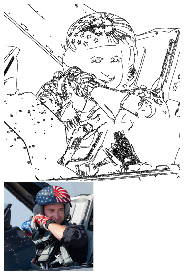 A smiling pilot wearing an American flag helmet and matching gloves is seen inside an airplane cockpit. Patriotic aviator.