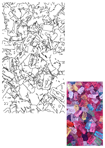 A vibrant background filled with numerous colorful, translucent gummy bears in various hues, ideal for candy and sweet treat visuals.