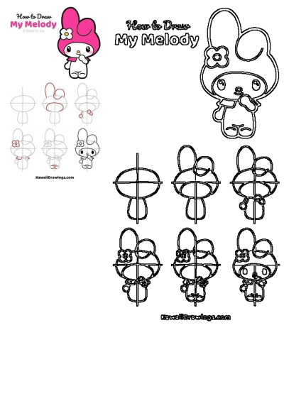 Learn how to draw My Melody easily with this comprehensive step-by-step guide. Follow the simple illustrations to create your own cute Sanrio character.