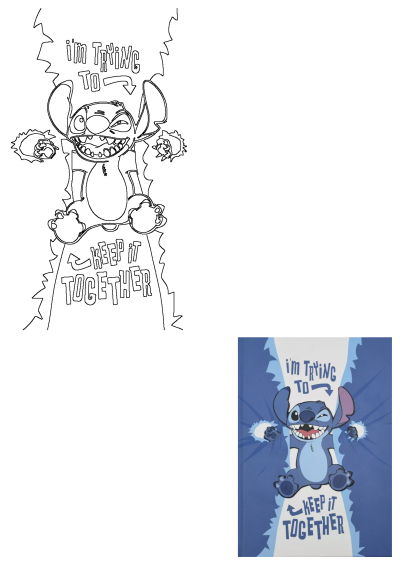 Stitch from Lilo & Stitch on a blue poster, wincing and holding himself together, with the text 'I'm Trying To Keep It Together'.