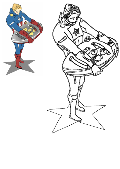 Funny Captain America with Avengers duck shield, a whimsical superhero illustration featuring Marvel characters as cute rubber ducks.