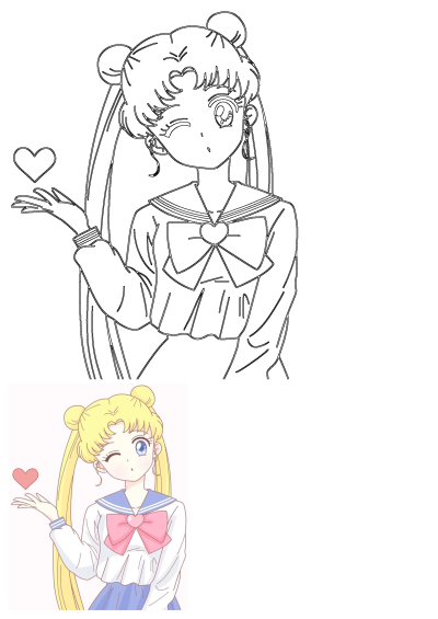 Sailor Moon, the iconic anime girl, winks playfully while holding a red heart above her hand, depicted in her classic sailor uniform.