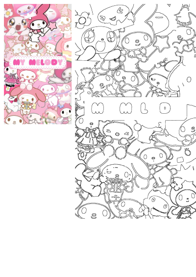 Cute pink My Melody wallpaper featuring a collage of Sanrio characters, stars, bows, and 'MY MELODY' text on a pastel background.
