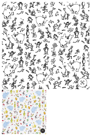 Seamless pattern with iconic Dr. Seuss characters like Horton, Grinch, and Cat in the Hat, ideal for cotton fabric.