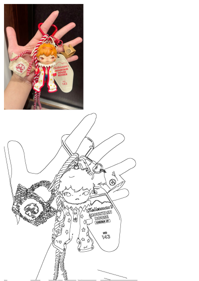 Hand holding Kellerman's Mountain House doll keychain, featuring a sad-faced doll, hotel tag, and mushroom charm, from Dirty Dancing.