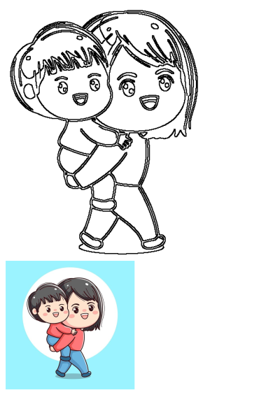 A charming cartoon of a mom carrying her child piggyback, both smiling warmly and hugging. This illustration depicts a joyful mother-child bond.