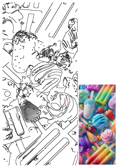 Vibrant popsicles, ice cream, and fresh strawberries displayed on a blue surface, a delightful summer dessert composition.