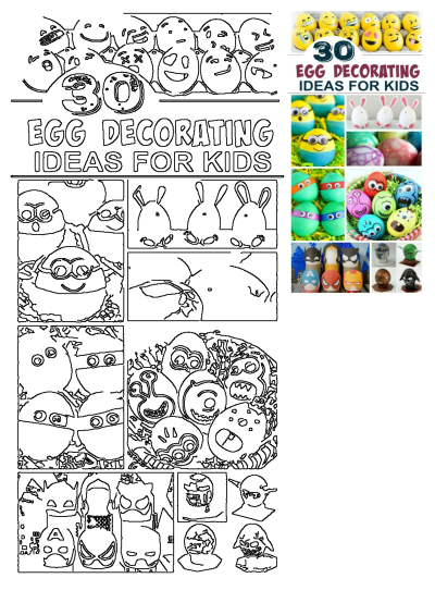 Discover 30 easy and fun Easter egg decorating ideas for kids, featuring emojis, Minions, superheroes, TMNT, and bunny designs.