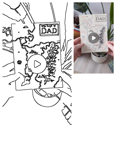 A unique Father's Day gift idea: The Land of Dad Card Map, held by hands, featuring a whimsical, dad-themed fantasy map design.