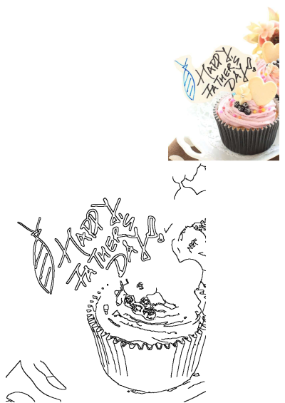 A delightful Father's Day cupcake with vibrant pink frosting, sweet heart decorations, blueberries, and a 'Happy Father's Day' sign.