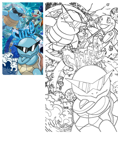 Cool Squirtle, Blastoise, and other Pokemon water characters depicted in a vibrant cartoon scene with sunglasses, waves, and bubbles.