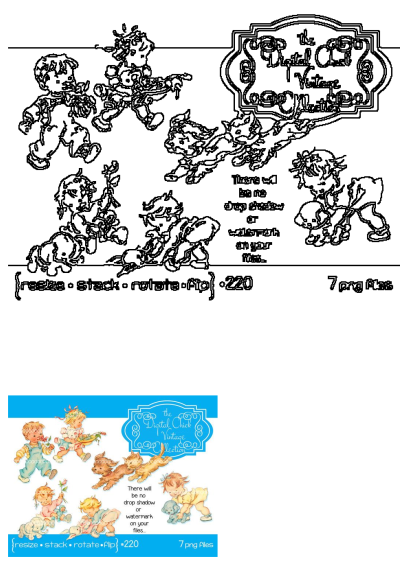 A charming collection of vintage digital clip art featuring babies and toddlers playing with adorable animals in PNG format, ideal for craft projects.