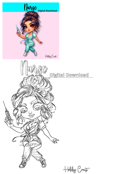 Cartoon Nurse With Syringe Digital Art for Healthcare Content. Features a cute nurse in teal scrubs with a stethoscope and syringe.