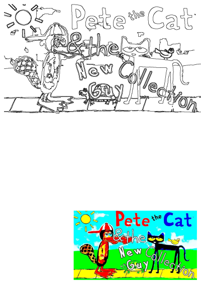 Pete the Cat and the New Guy Collection book cover illustration featuring Pete the Cat, a duck, turtle, and bird on a sidewalk.