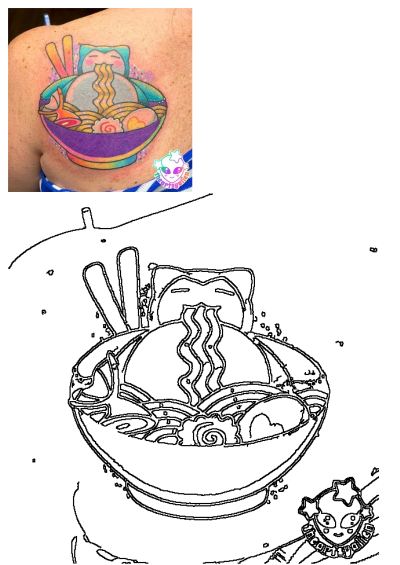 Vibrant Snorlax Pokemon tattoo on a woman's shoulder, featuring the character happily eating ramen noodles from a colorful bowl.