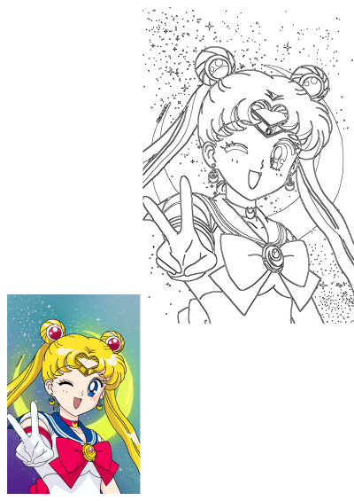 Sailor Moon, the beloved anime character, happily winking and flashing a peace sign in her signature uniform. Starry background.